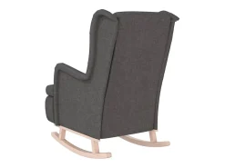 Poltrona | Cadeira Relax com pés de baloiço seringueira tecido cinza-escuro SHL574855^ Poltrona