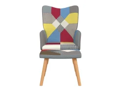 Poltrona | Cadeira Relax com banco tecido de retalhos SHL339683^ Poltrona