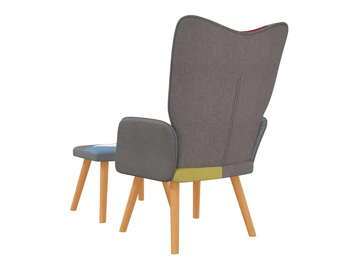 Poltrona | Cadeira Relax com banco tecido de retalhos SHL339683^ Poltrona