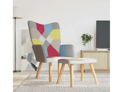 Poltrona | Cadeira Relax com banco tecido de retalhos SHL339683^ Poltrona