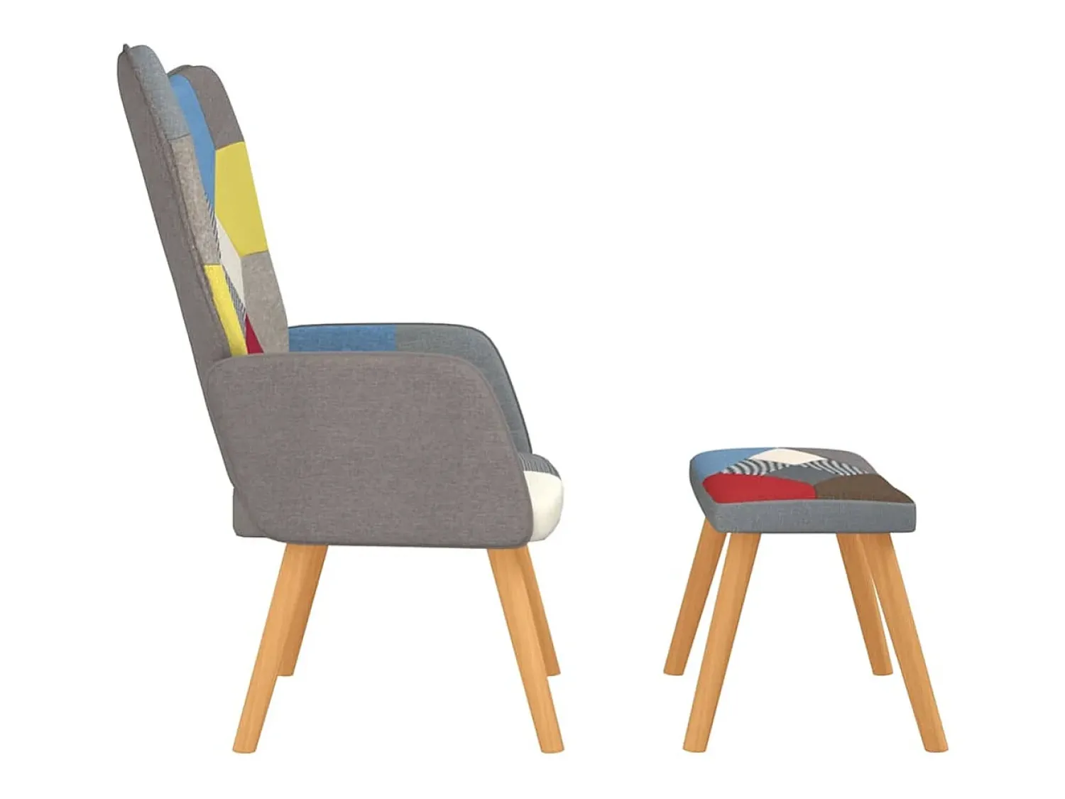 Poltrona | Cadeira Relax com banco tecido de retalhos SHL339683^ Poltrona