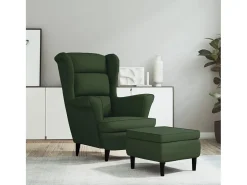 Poltrona | Cadeira Relax com banco veludo verde-escuro SHL450828^ Poltrona