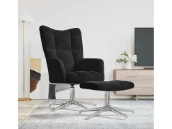 Poltrona| Poltrona | Cadeira Relax com banco veludo SHL808793 Preto