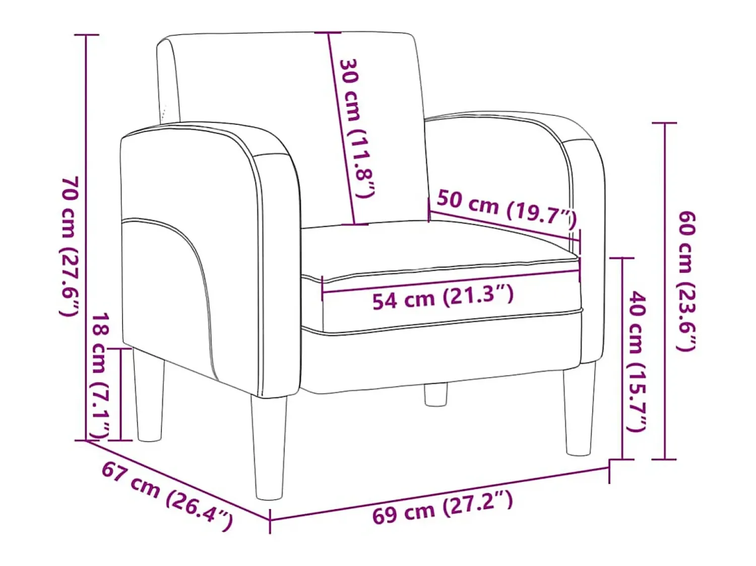 Discount Poltrona | Cadeira Relax com apoios de braços 54 cm couro artificial cappuccino SHL33583 Castanho