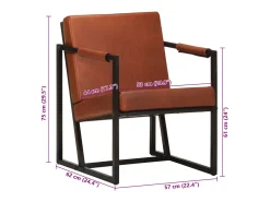Poltrona* Poltrona | Cadeira Relax de couro genuíno SHL835519 Castanho