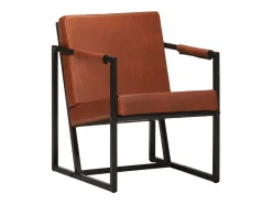 Poltrona* Poltrona | Cadeira Relax de couro genuíno SHL835519 Castanho