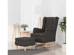 Poltrona | Cadeira Relax de baloiço com banco tecido cinzento-escuro SHL65695^ Poltrona