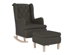 Poltrona | Cadeira Relax de baloiço com banco tecido cinzento-escuro SHL65695^ Poltrona
