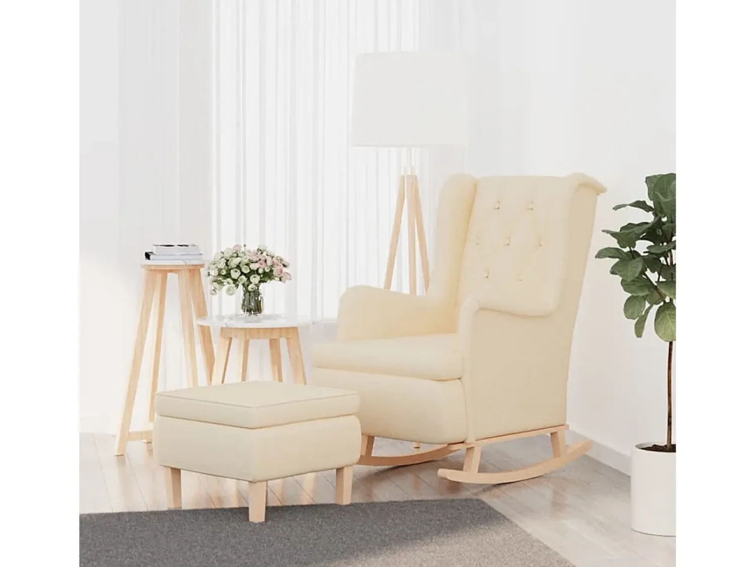 Poltrona | Cadeira Relax de baloiço com banco tecido cor SHL620223^ Poltrona