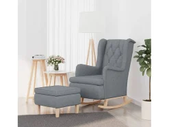 Poltrona | Cadeira Relax de baloiço com banco tecido -claro SHL554706^ Poltrona