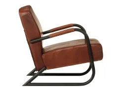 Poltrona* Poltrona | Cadeira Relax de couro genuíno SHL409240 Castanho