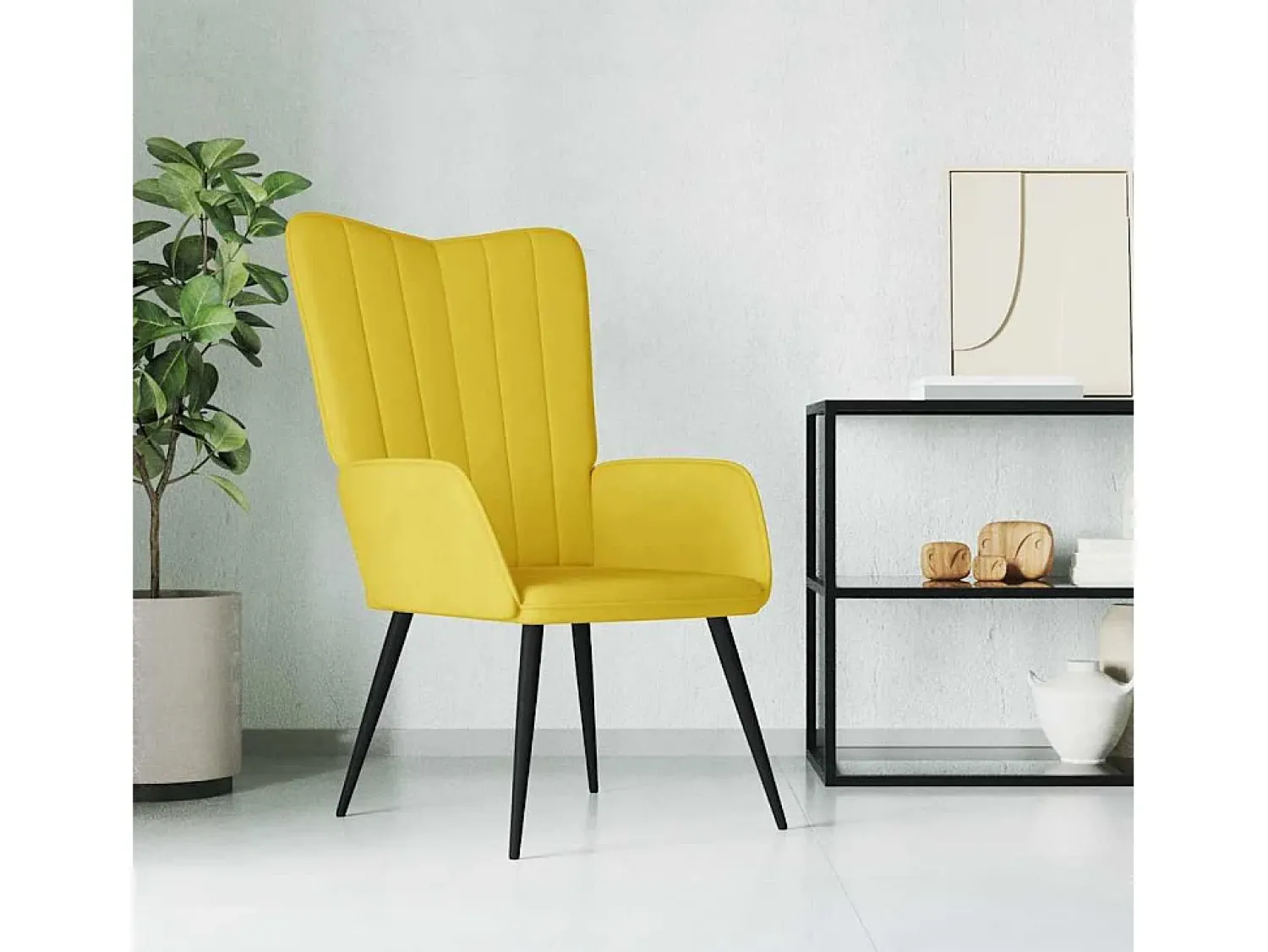 Poltrona| Poltrona | Cadeira Relax veludo mostarda SHL778483 Amarelo