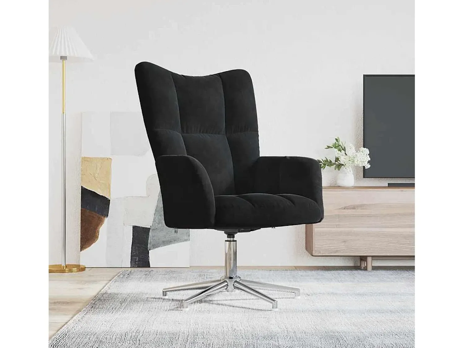 Poltrona| Poltrona | Cadeira Relax veludo SHL262859 Preto