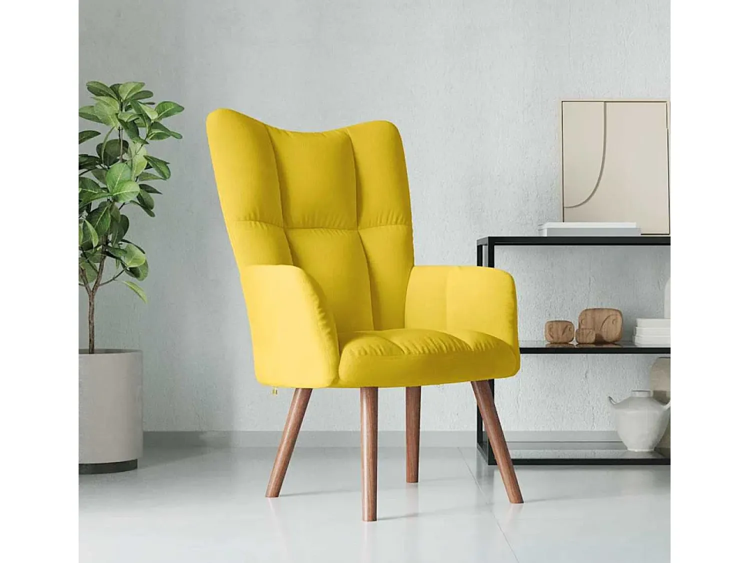 Outlet Poltrona | Cadeira Relax veludo mostarda SHL91459 Amarelo