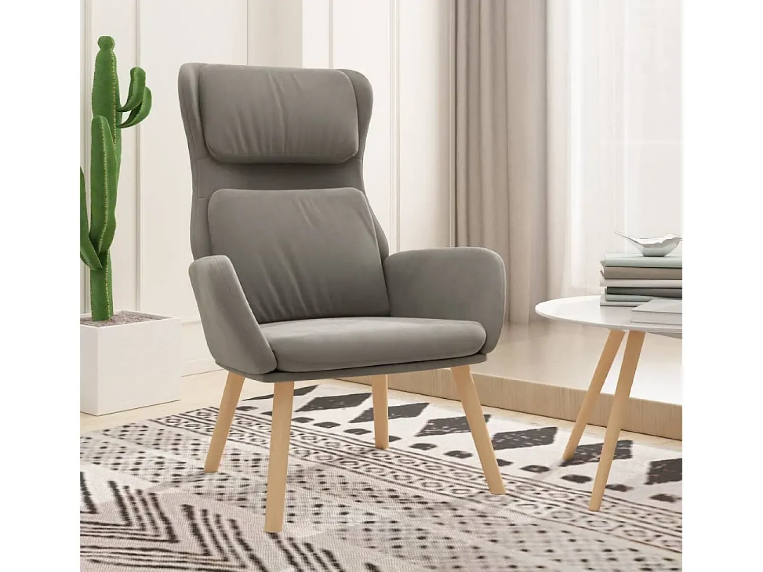 Poltrona| Poltrona | Cadeira Relax veludo -claro SHL100146 Cinzento