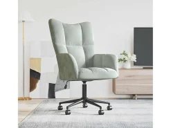 Outlet Poltrona | Cadeira Relax veludo -claro SHL44296 Cinzento