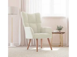 Discount Poltrona | Cadeira Relax veludo branco nata SHL43835 Creme