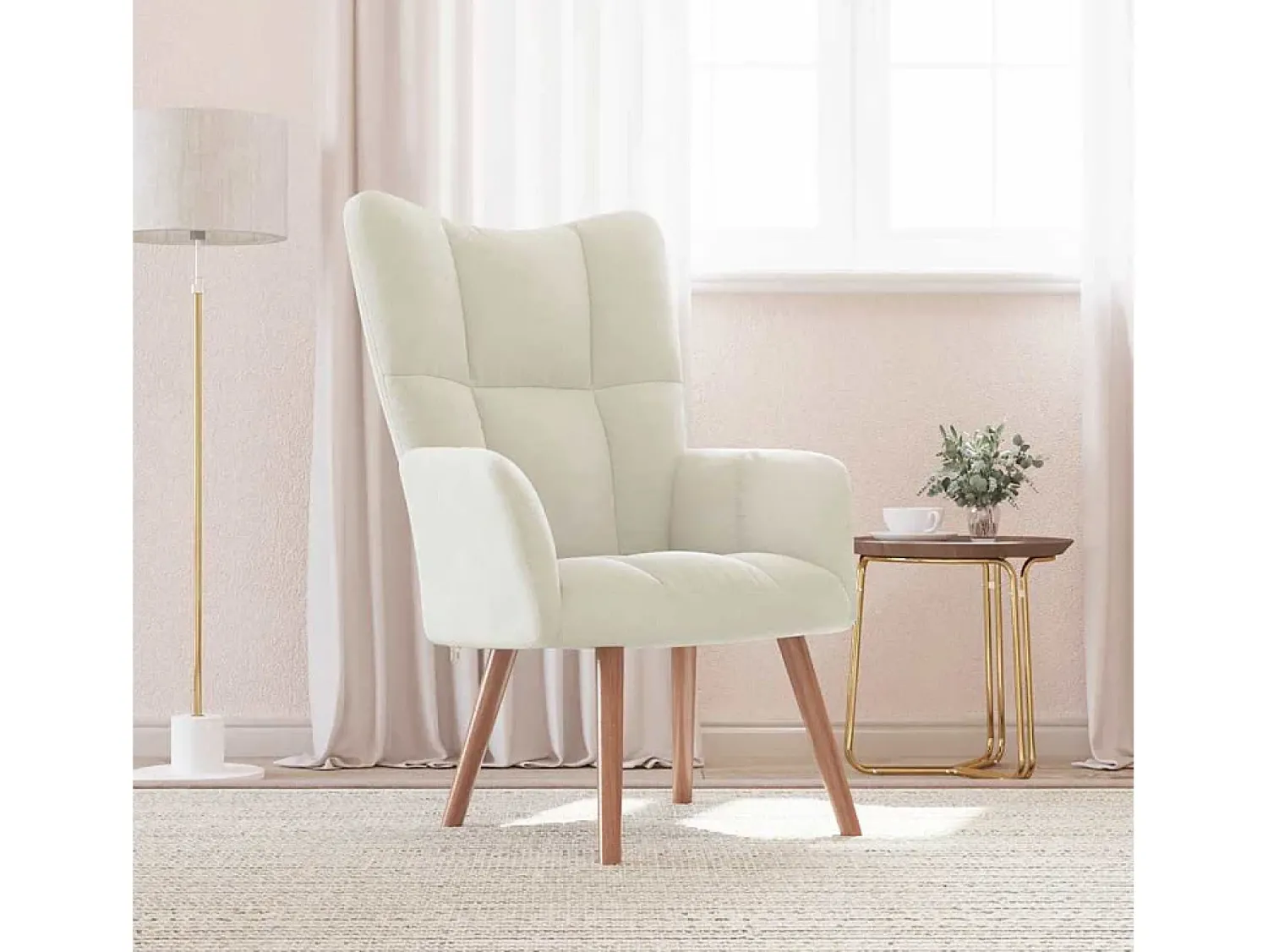 Discount Poltrona | Cadeira Relax veludo branco nata SHL43835 Creme