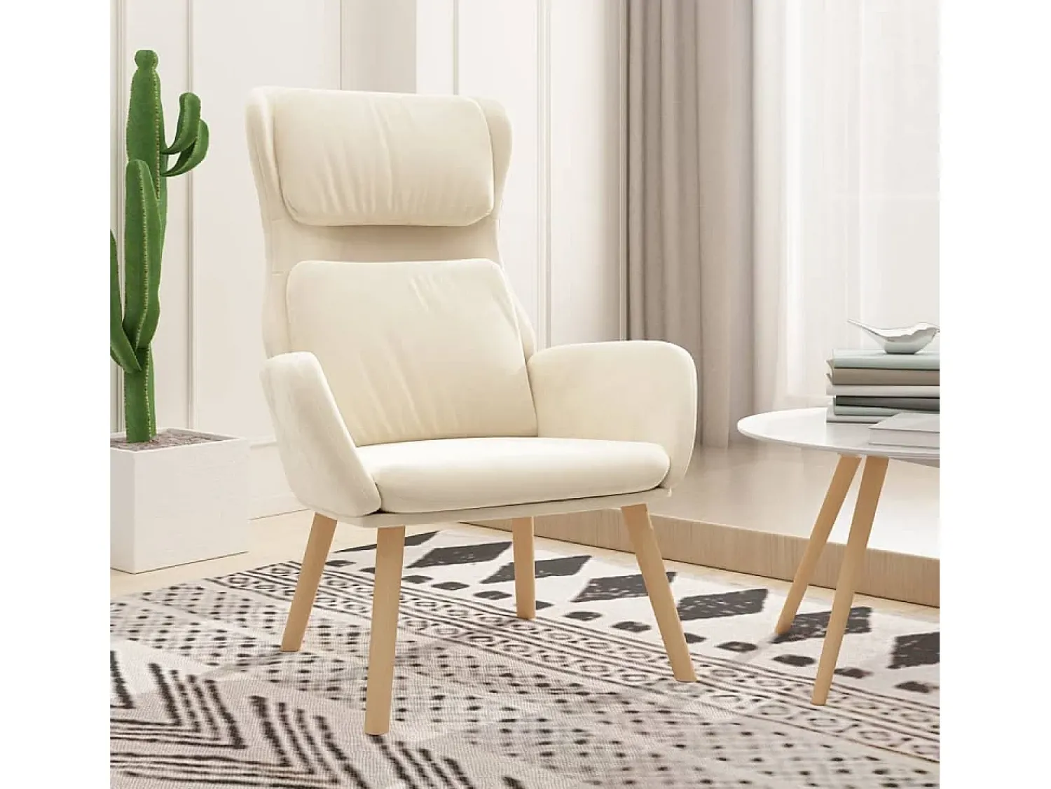 Poltrona | Cadeira Relax veludo branco nata SHL875551^ Poltrona