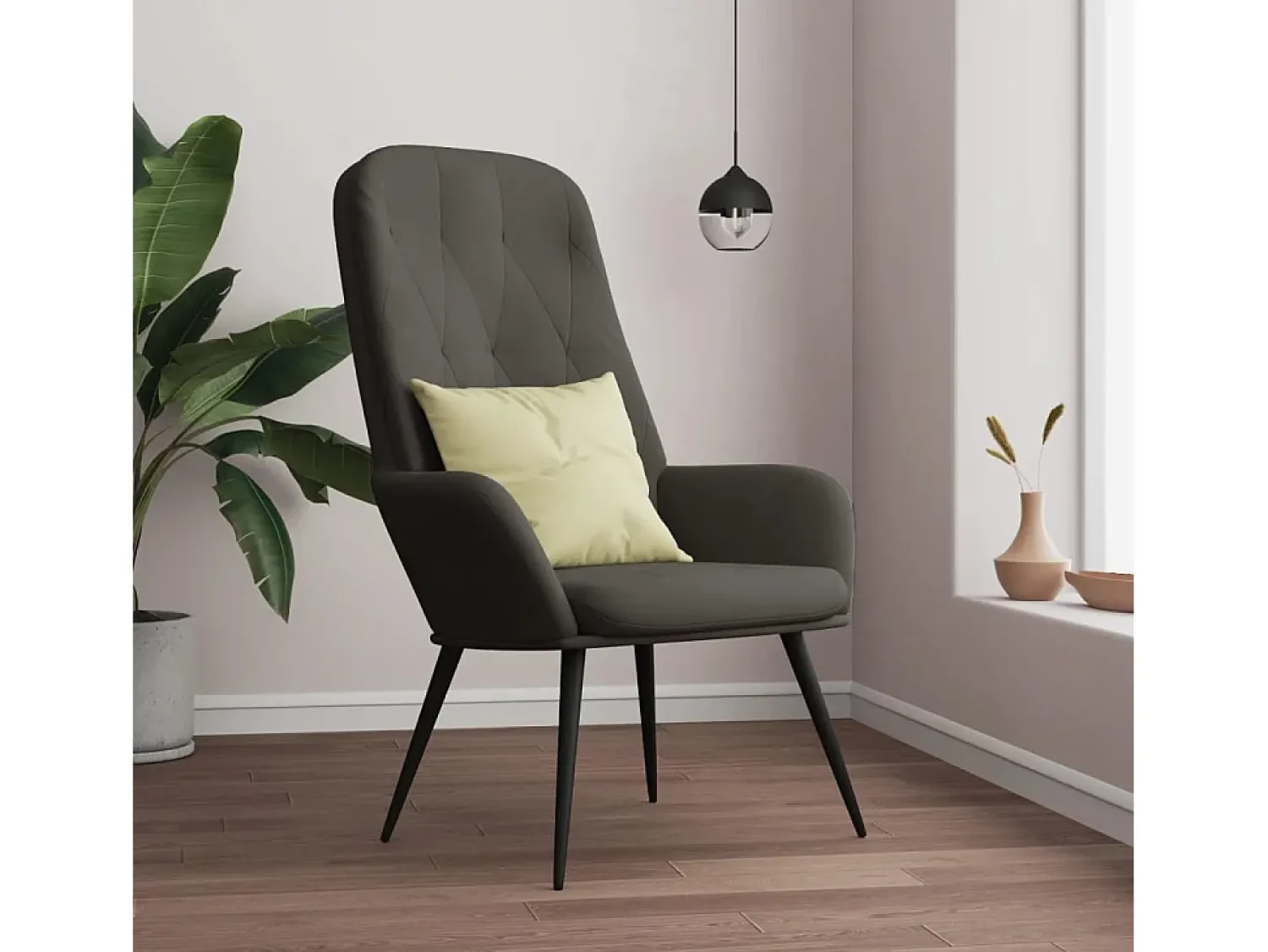 Clearance Poltrona | Cadeira Relax veludo cinzento-escuro SHL328004 Cinza antracite