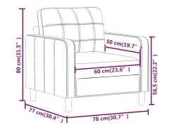 vidaxl Poltrona 60 cm couro artificial^ Poltrona