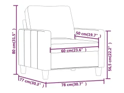 vidaxl Poltrona 60 cm couro artificial cappuccino^ Poltrona