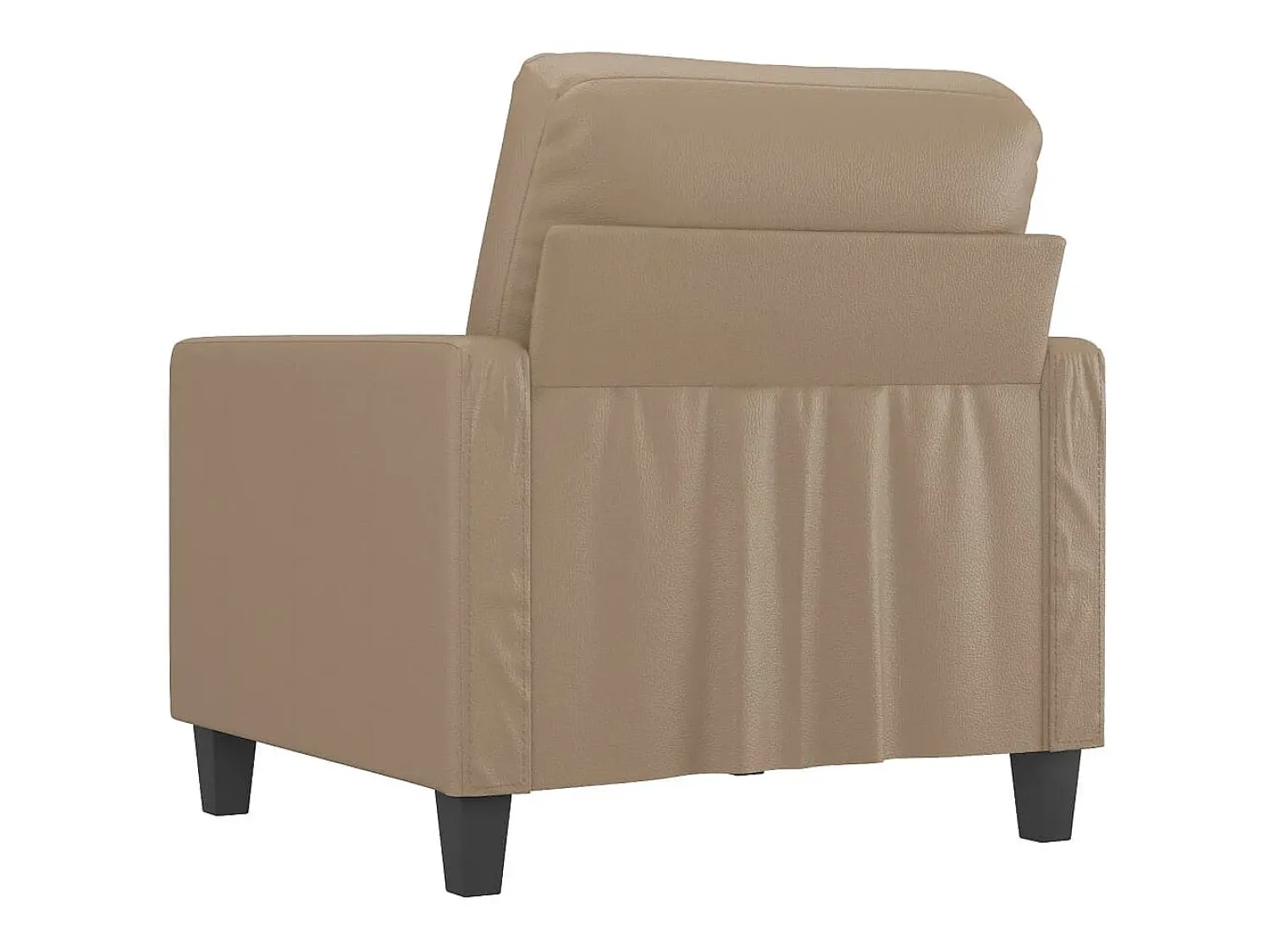 vidaxl Poltrona 60 cm couro artificial cappuccino^ Poltrona