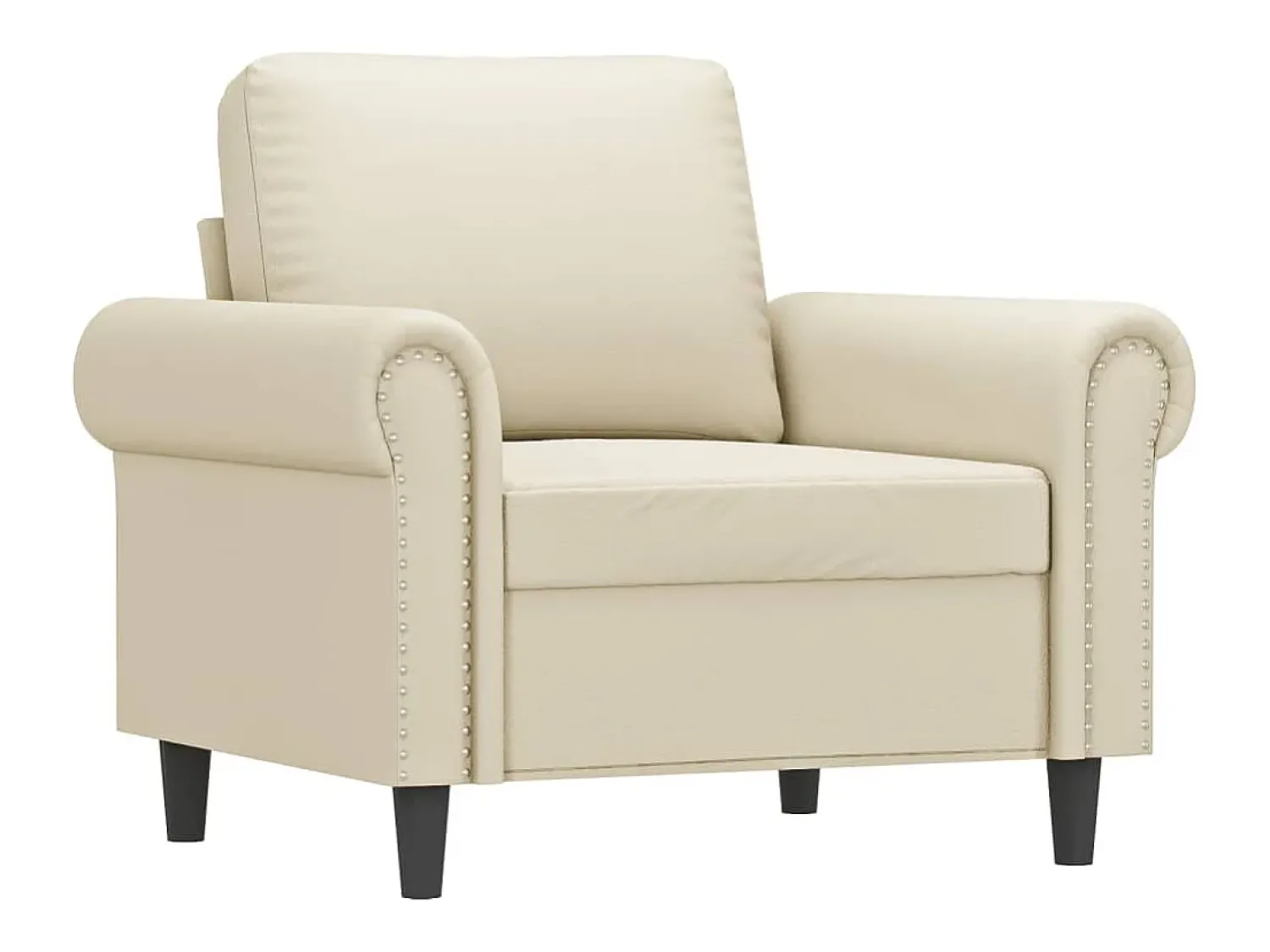 Poltrona 60 cm couro artificial PT486367 Creme