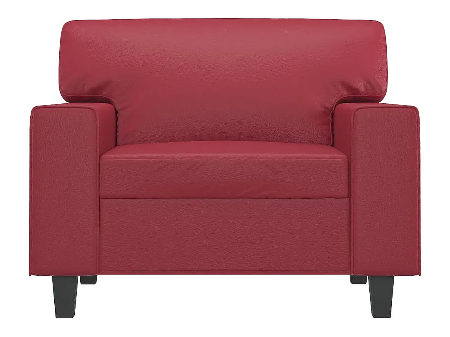 Outlet Poltrona 60 cm couro artificial tinto PT636821 Vermelho
