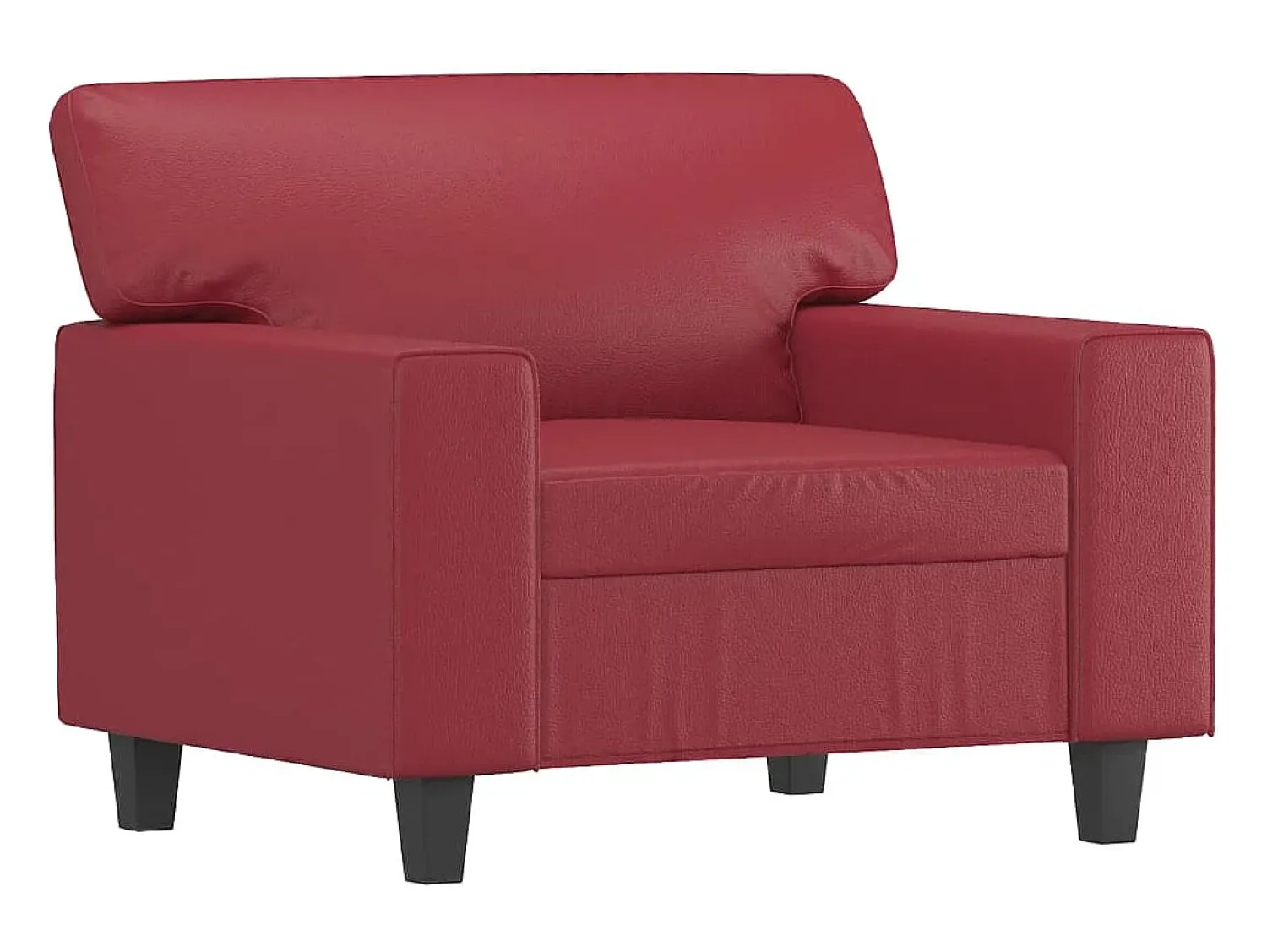 Outlet Poltrona 60 cm couro artificial tinto PT636821 Vermelho