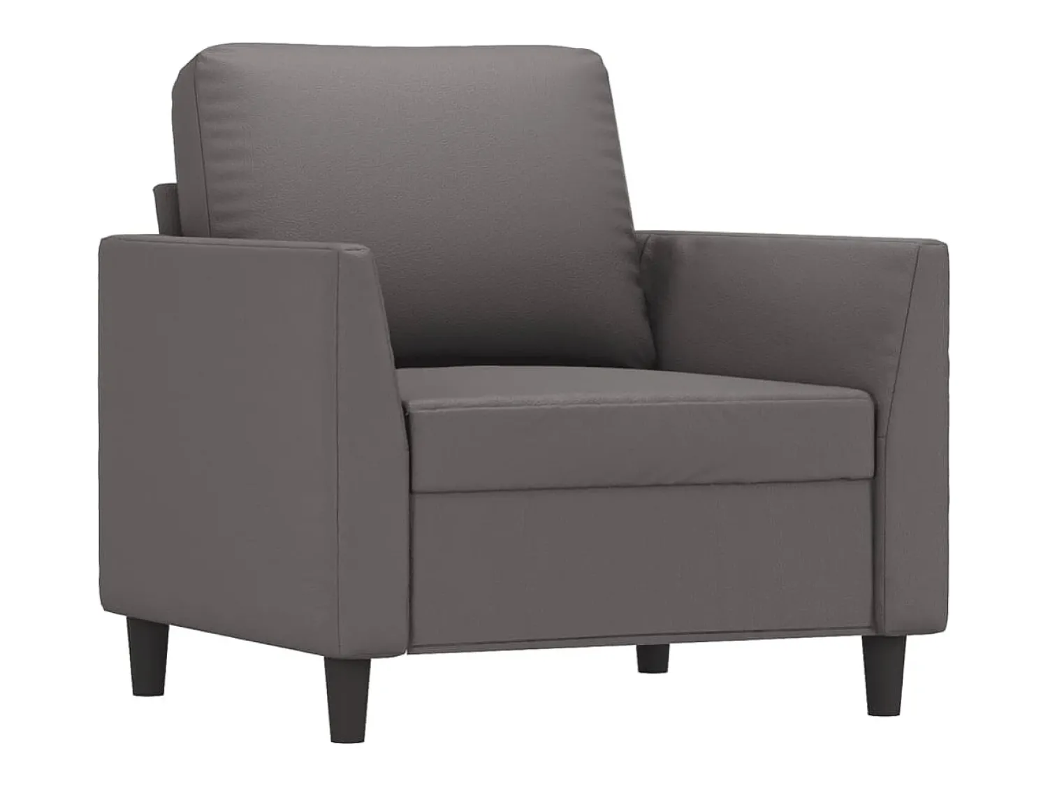 Poltrona* Poltrona 60 cm couro artificial PT153761 Cinzento