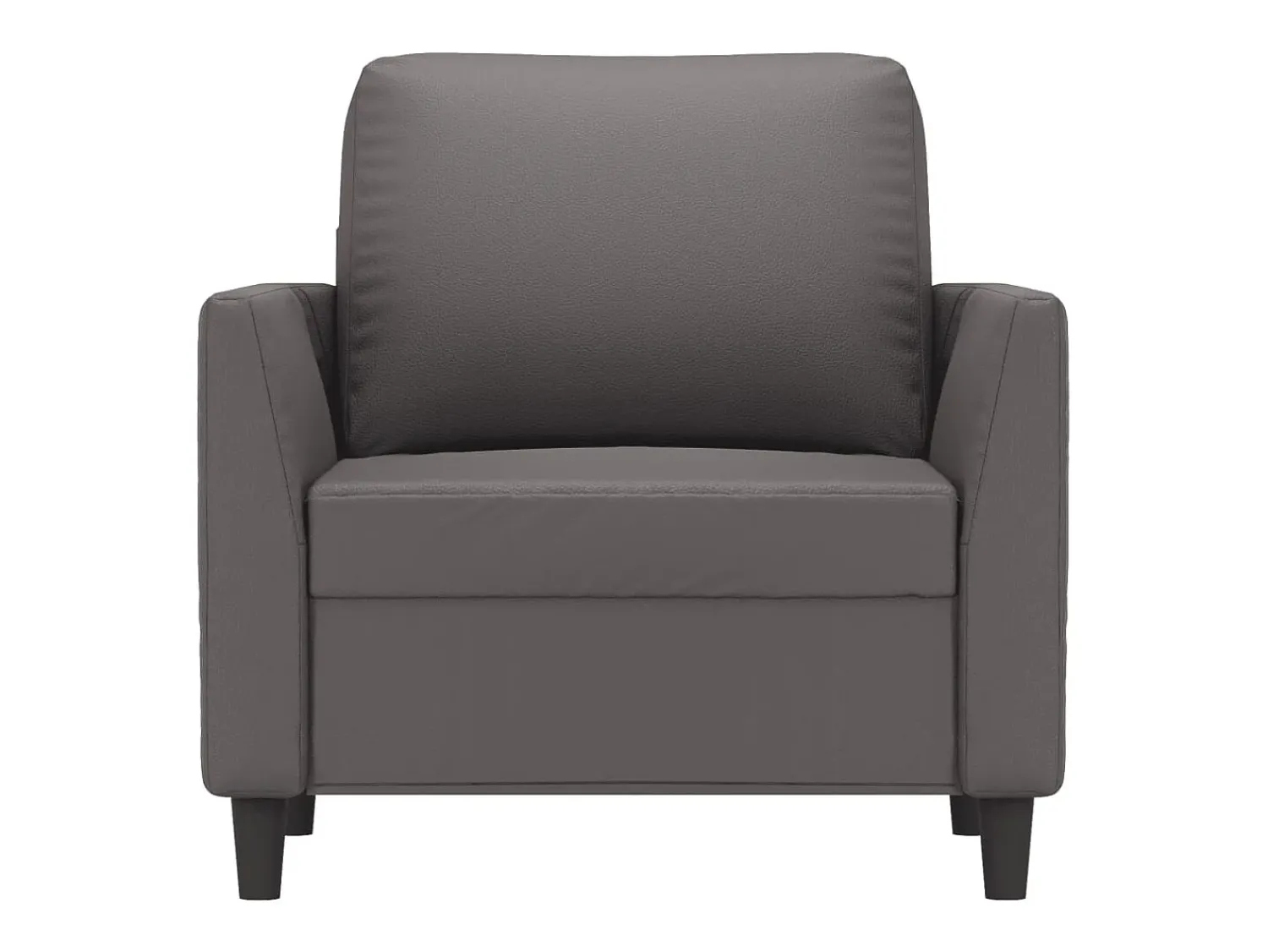Poltrona* Poltrona 60 cm couro artificial PT153761 Cinzento