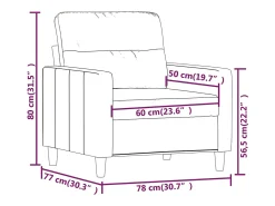 Poltrona*vidaxl Poltrona 60 cm tecido -escuro Cinzento