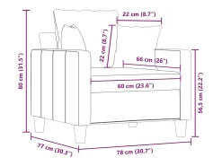 Poltrona*vidaxl Poltrona 60 cm tecido -escuro Cinzento
