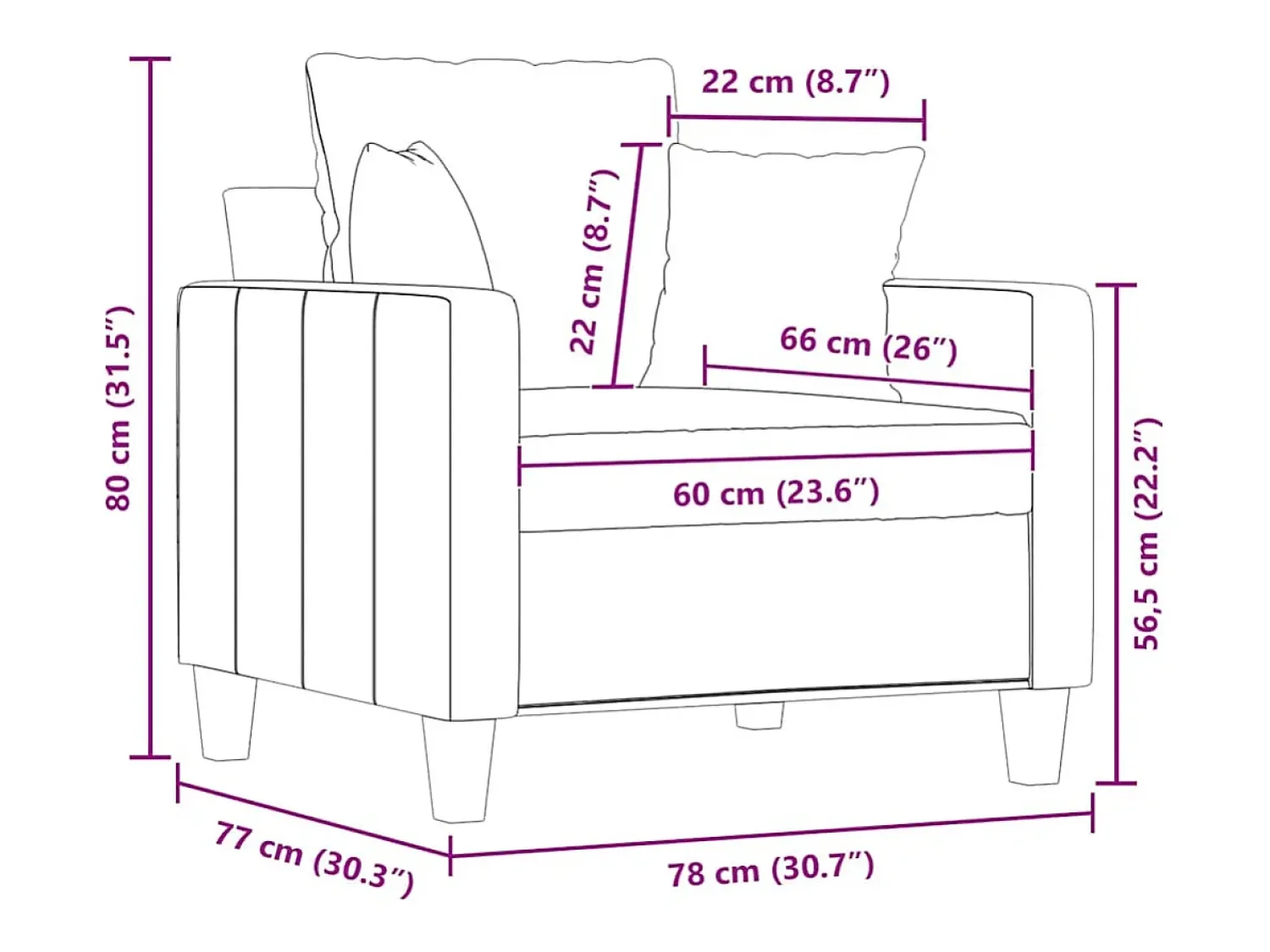 Poltrona*vidaxl Poltrona 60 cm tecido -escuro Cinzento