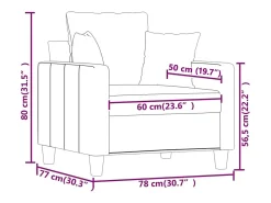 Poltrona|vidaxl Poltrona 60 cm tecido cor Creme