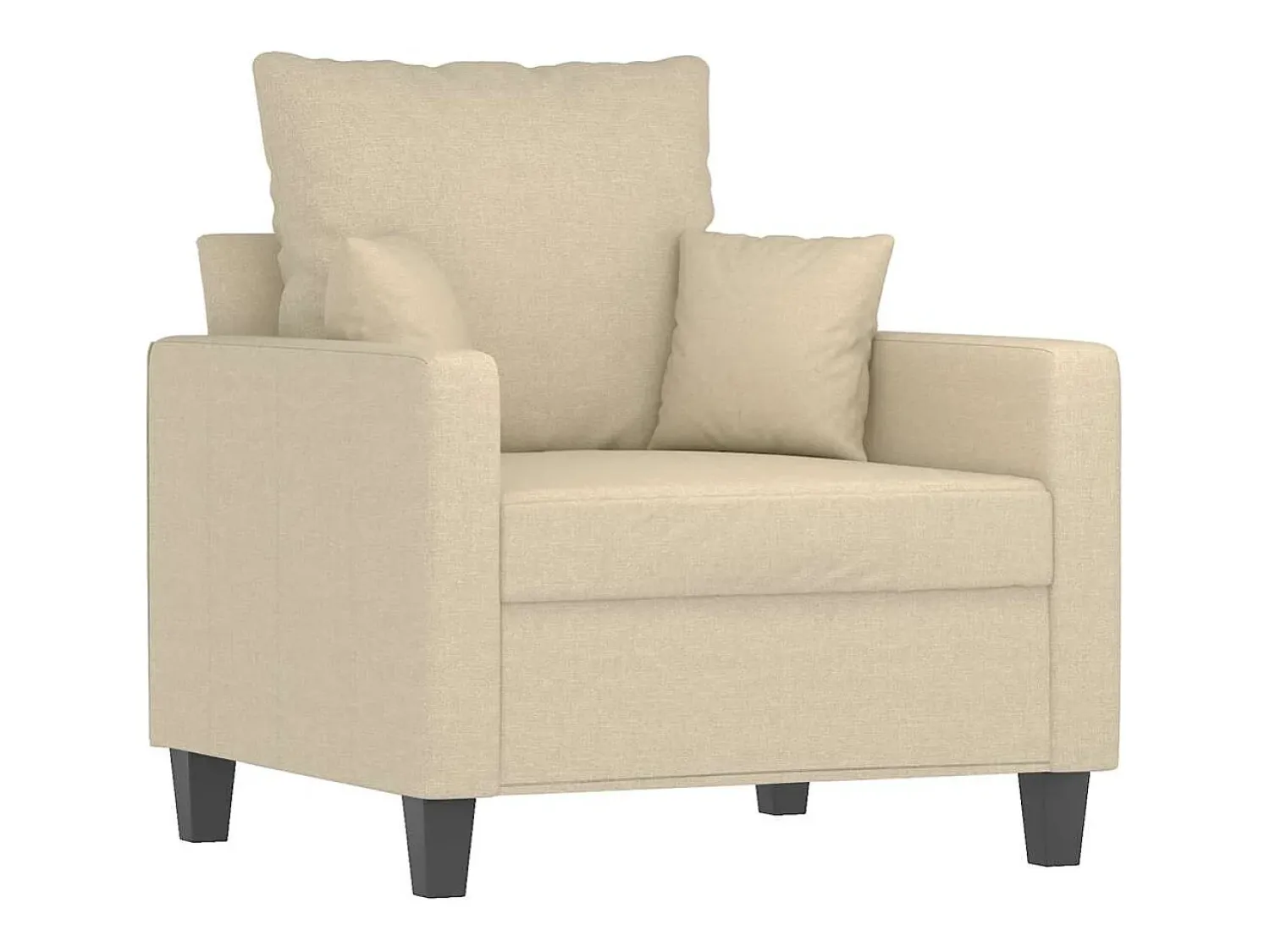 Poltrona|vidaxl Poltrona 60 cm tecido cor Creme