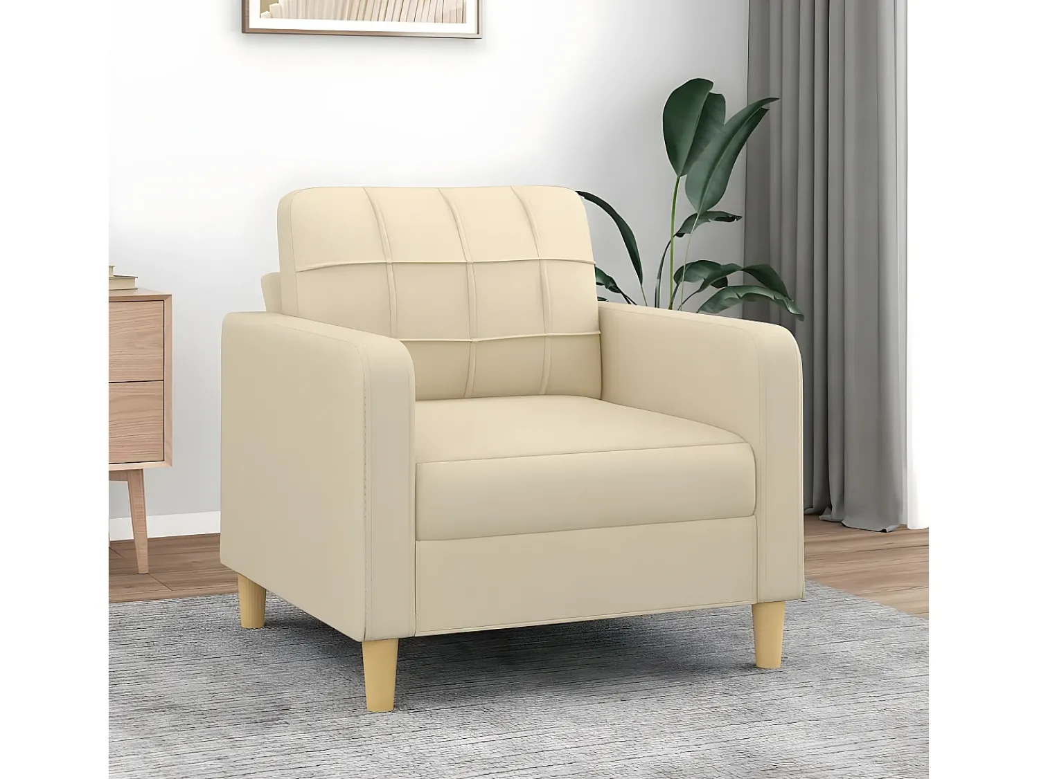 Poltrona* Poltrona 60 cm tecido cor PT721948 Creme