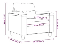 Poltrona|vidaxl Poltrona 60 cm tecido de microfibra cor Creme