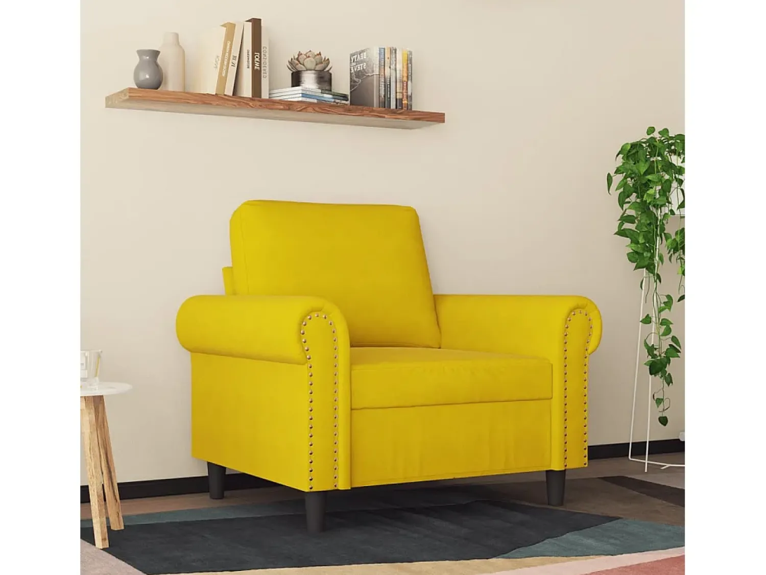 New Poltrona 60 cm veludo PT304356 Amarelo