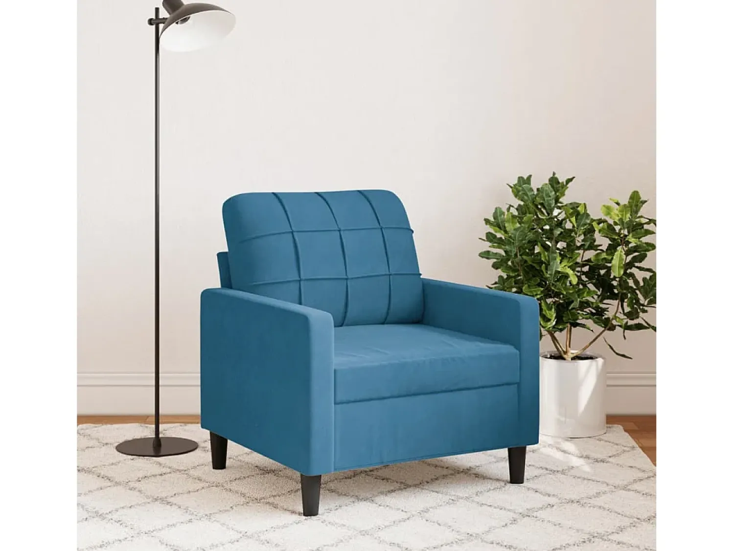 Outlet Poltrona 60 cm veludo PT423791 Azul