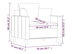 Poltrona*vidaxl Poltrona 60 cm veludo Castanho