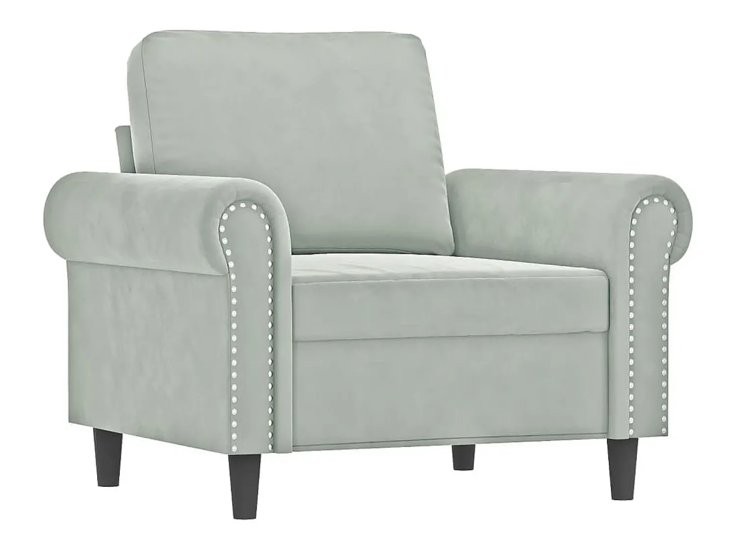 Poltrona* Poltrona 60 cm veludo -claro PT701733 Cinzento