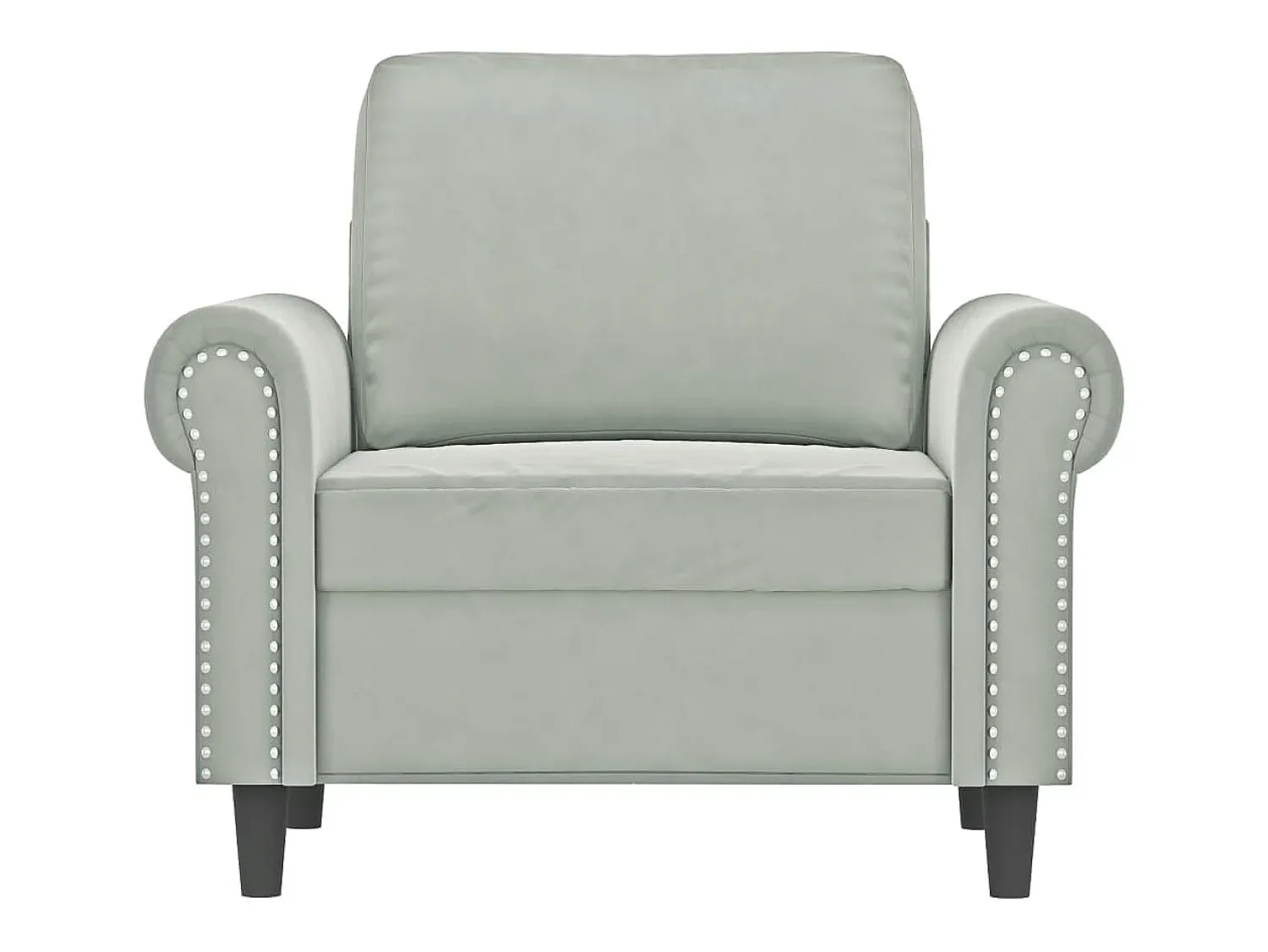 Poltrona* Poltrona 60 cm veludo -claro PT701733 Cinzento