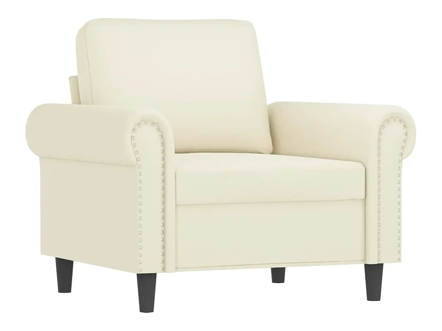 Poltrona* Poltrona 60 cm veludo cor PT971698 Creme