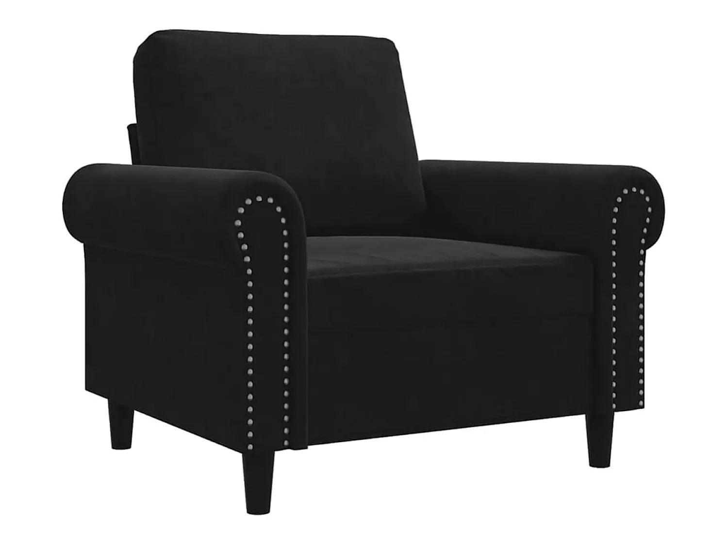Discount vidaxl Poltrona 60 cm veludo Preto