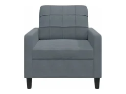 Poltrona|vidaxl Poltrona 60 cm veludo verde-escuro Cinzento