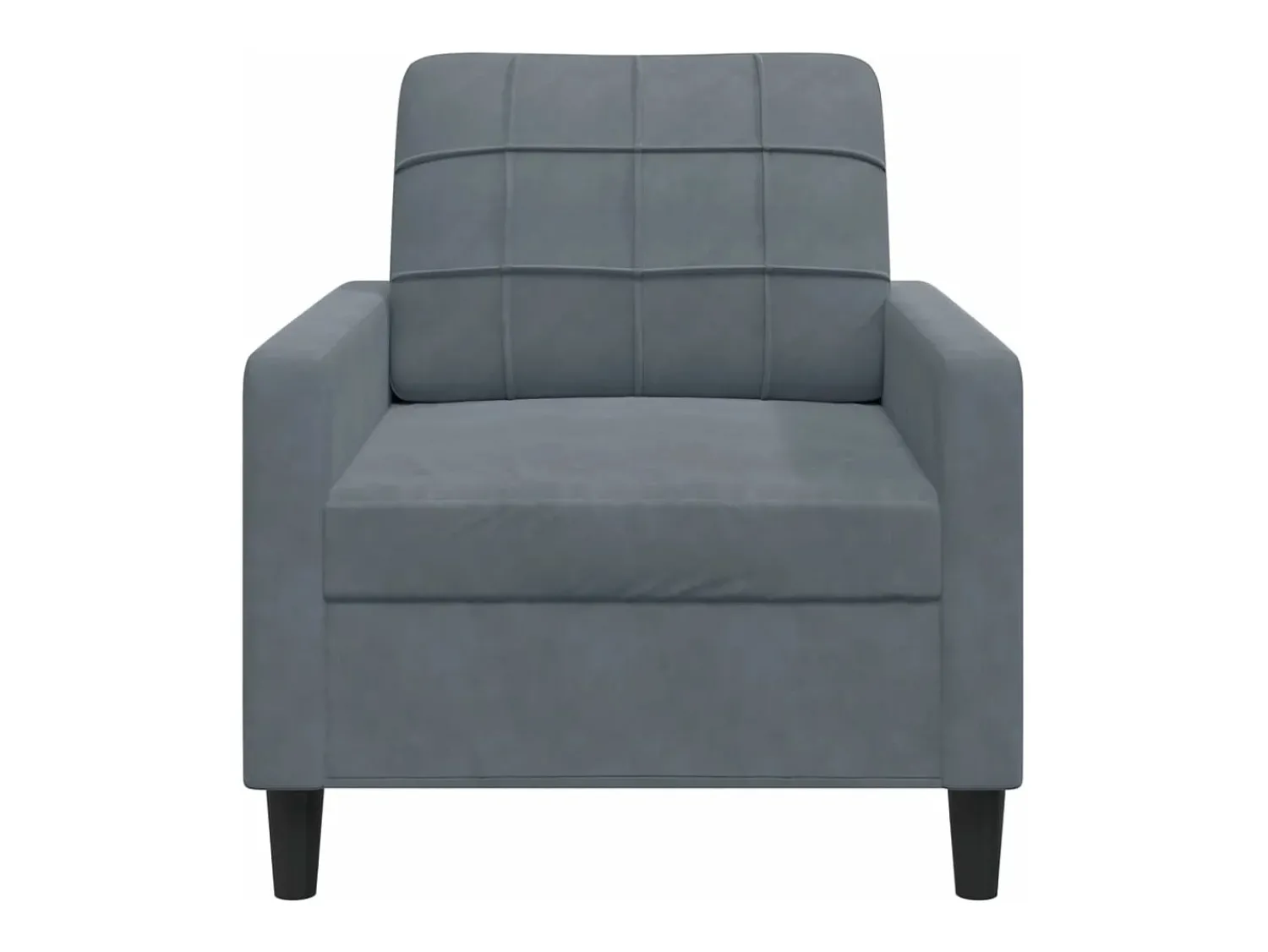 Poltrona|vidaxl Poltrona 60 cm veludo verde-escuro Cinzento