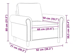 Outlet vidaxl Poltrona 60 cm veludo -tinto Vermelho