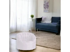 Poltrona*Talamo Italia Poltrona Allos, Assento almofadado, Sofá individual de sala, Cadeira com braços, Fabricado em Itália, 80x80 h80 cm, Branco